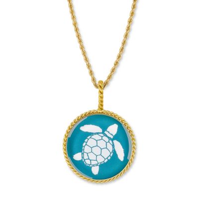 Correa/CHART GOLD 1" Sea Turtle Necklace Pendant