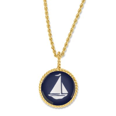 Correa/CHART Gold 3/4" Sailboat Necklace Pendant