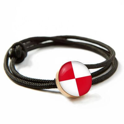 Nautical Signal Flags Bronze Rope Bracelet