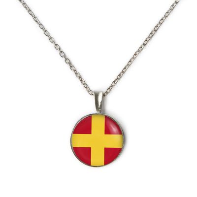 Nautical Signal Flags Pewter Extra Small Necklace