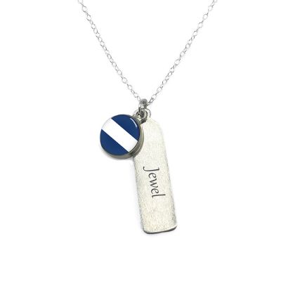 Nautical Signal Flags Silver Mini Necklace w/ Tag