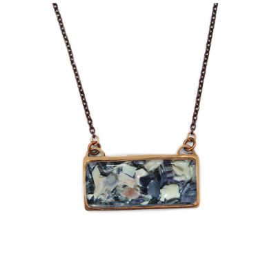 Crushed Mussel Shell Bronze Longitude Necklace