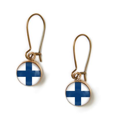 Nautical Signal Flags Bronze Mini Dangle Earrings