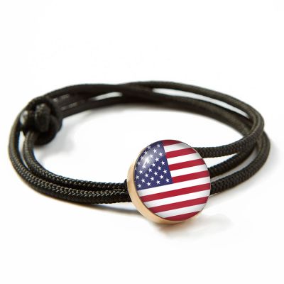 Bronze Rope Bracelet-American Flag