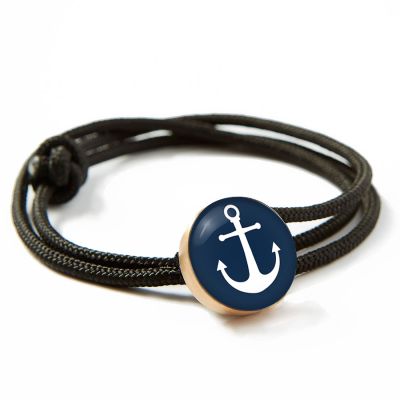 Bronze Rope Bracelet-Navy Anchor