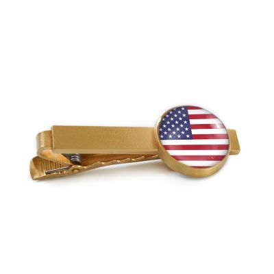 Bronze Tie Bar-American Flag