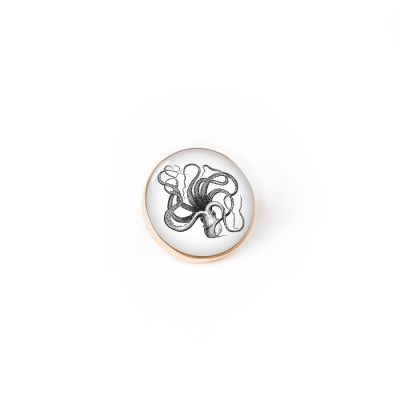 Bronze Tie Lapel Pin-Octopus