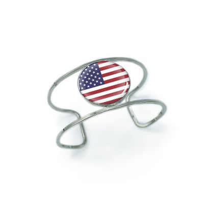 Pewter Cuff Bracelet-American Flag