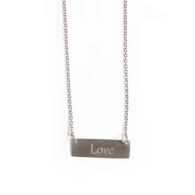 Pewter Bar Necklace
