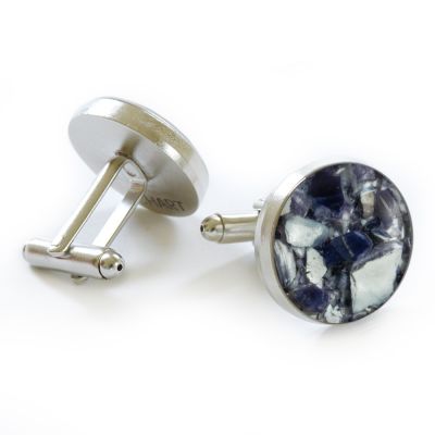 Crushed Mussel Shell Pewter Cufflinks
