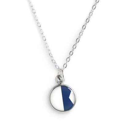 Nautical Signal Flags Pewter Mini Necklace