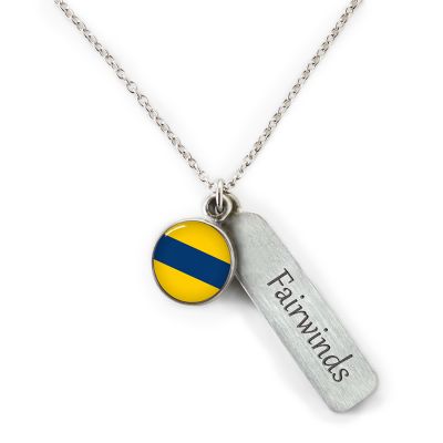 Nautical Signal Flags Pewter Mini Necklace w/ Tag