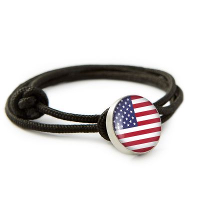 Pewter Rope Bracelet-American Flag