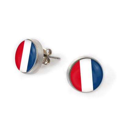 Nautical Signal Flags Pewter Mini Stud Earrings