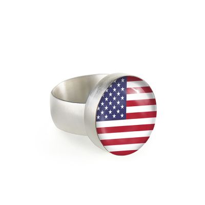 Silver Ring-American Flag